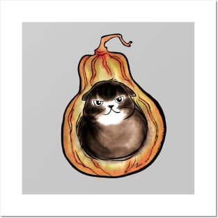 Cat in the pumpkin Posters and Art